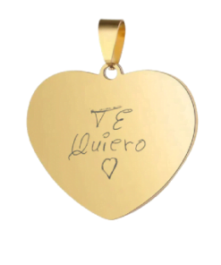 Collar Corazón dorado grabado con letra