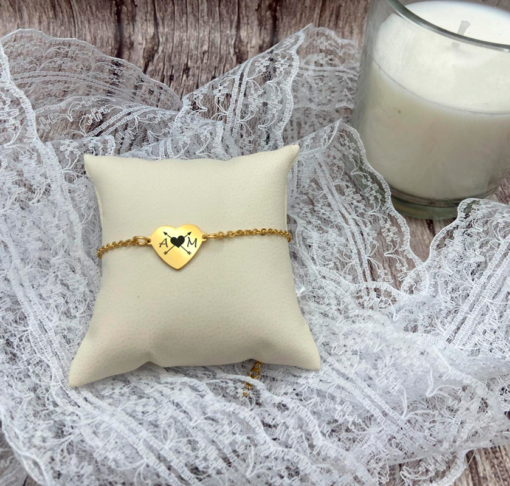 Pulsera corazon dorada - Imagen 2
