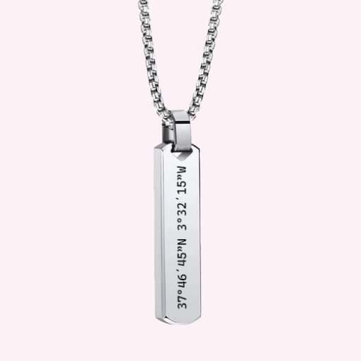 Collar con Inscripción Personalizada en Barra para Hombres. - Imagen 2
