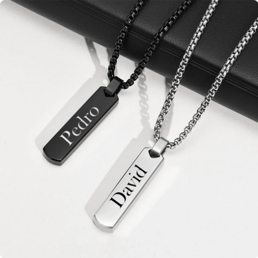 Collar con Inscripción Personalizada en Barra para Hombres. - Imagen 5