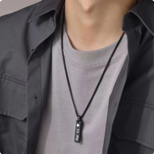 Collar con Inscripción Personalizada en Barra para Hombres. - Imagen 4