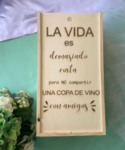 Caja vino dos botellas