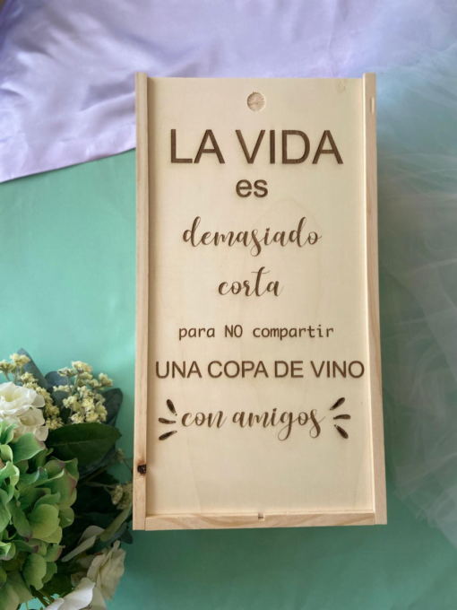Caja vino dos botellas