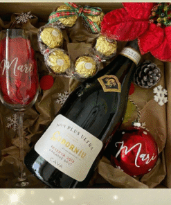 Pack de Regalo Navideño con Cava y Dulces